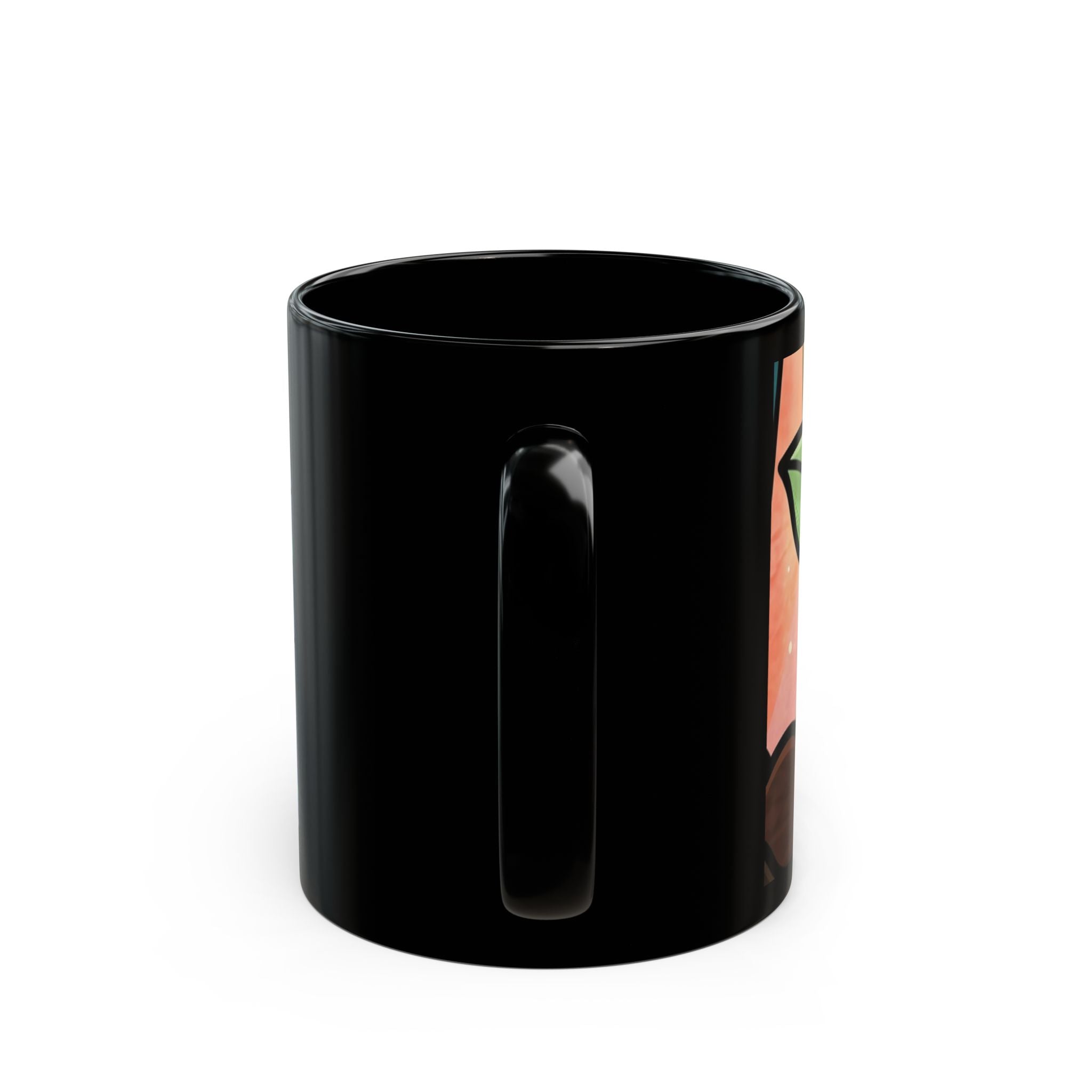 Stained Glass Seedling Black Mug — "From Soil to Stars" Inspirational Ceramic Coffee Cup (11oz/15oz)